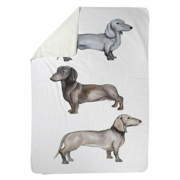 Begin Home Decor 60 x 80 in. Dachshund Dogs-Sherpa Fleece Blanket 5545-6080-AN408